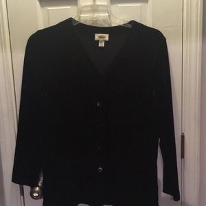 Black velvet cardigan